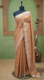 Light Yellow Maheshwari Silk Saree 