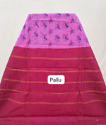 Vibrant Dark Pink Sungudi Cotton Saree Pallu