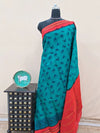 Graceful Teal Blue Sungudi Cotton Saree