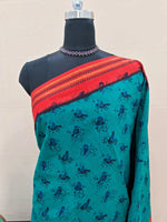 Graceful Teal Blue Sungudi Cotton Saree 1