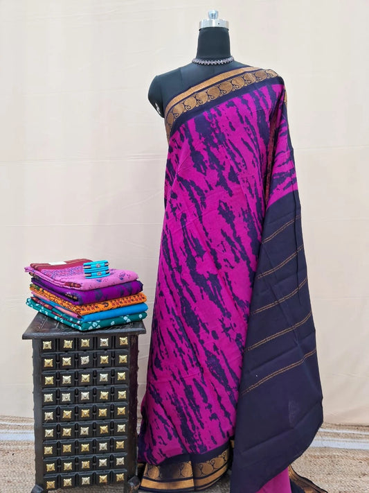 Rani Pink Sungudi Cotton Saree