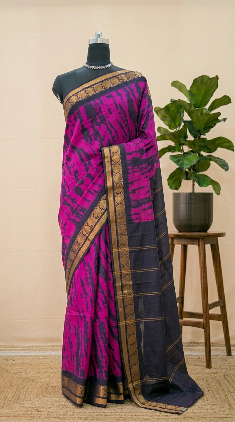 Rani Pink Sungudi Cotton Saree