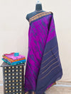 Graceful Purple Handloom Sungudi Cotton Saree