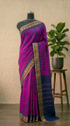 Graceful Purple Handloom Sungudi Cotton Saree