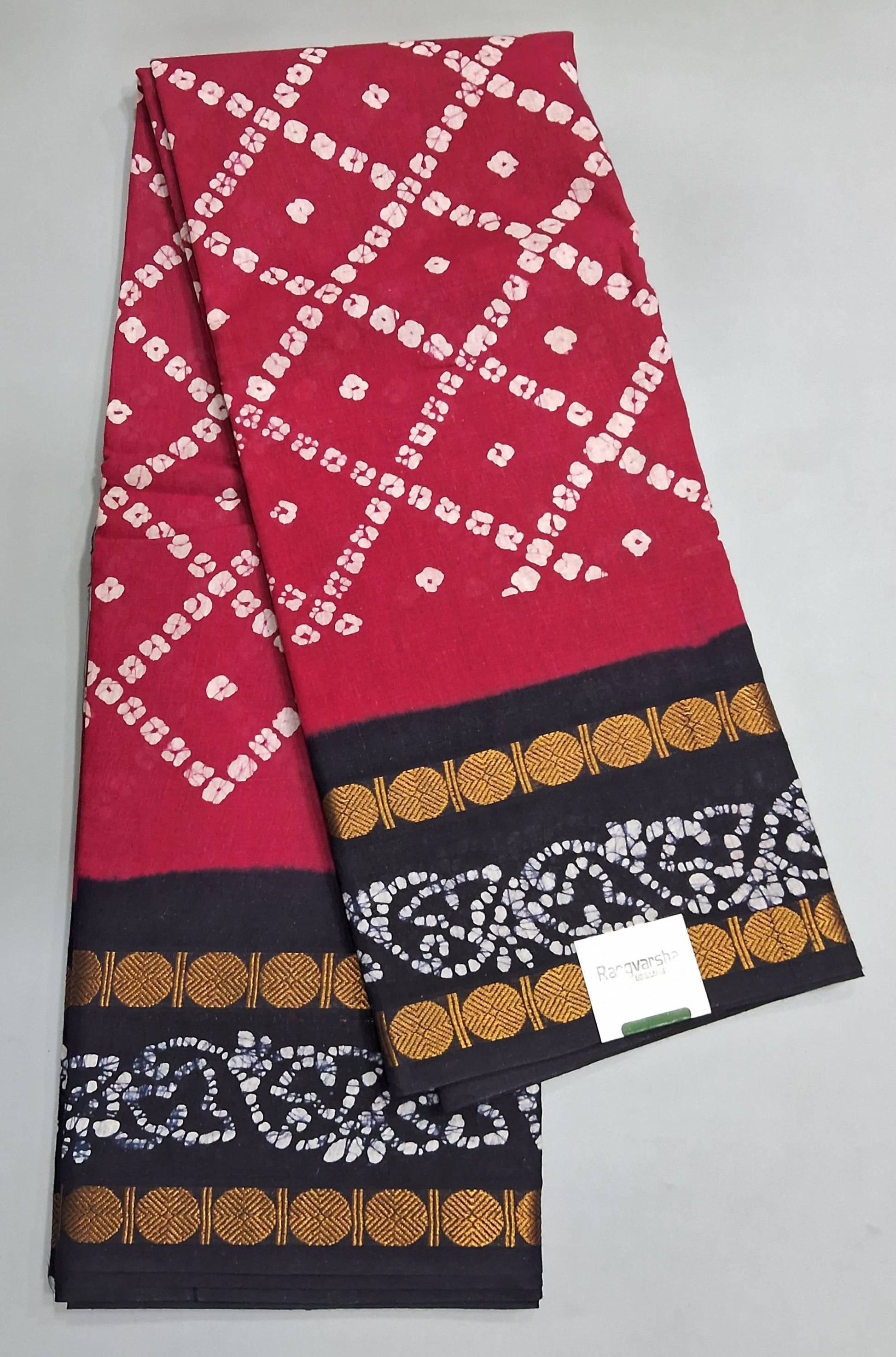 Red Sungudi Cotton Saree
