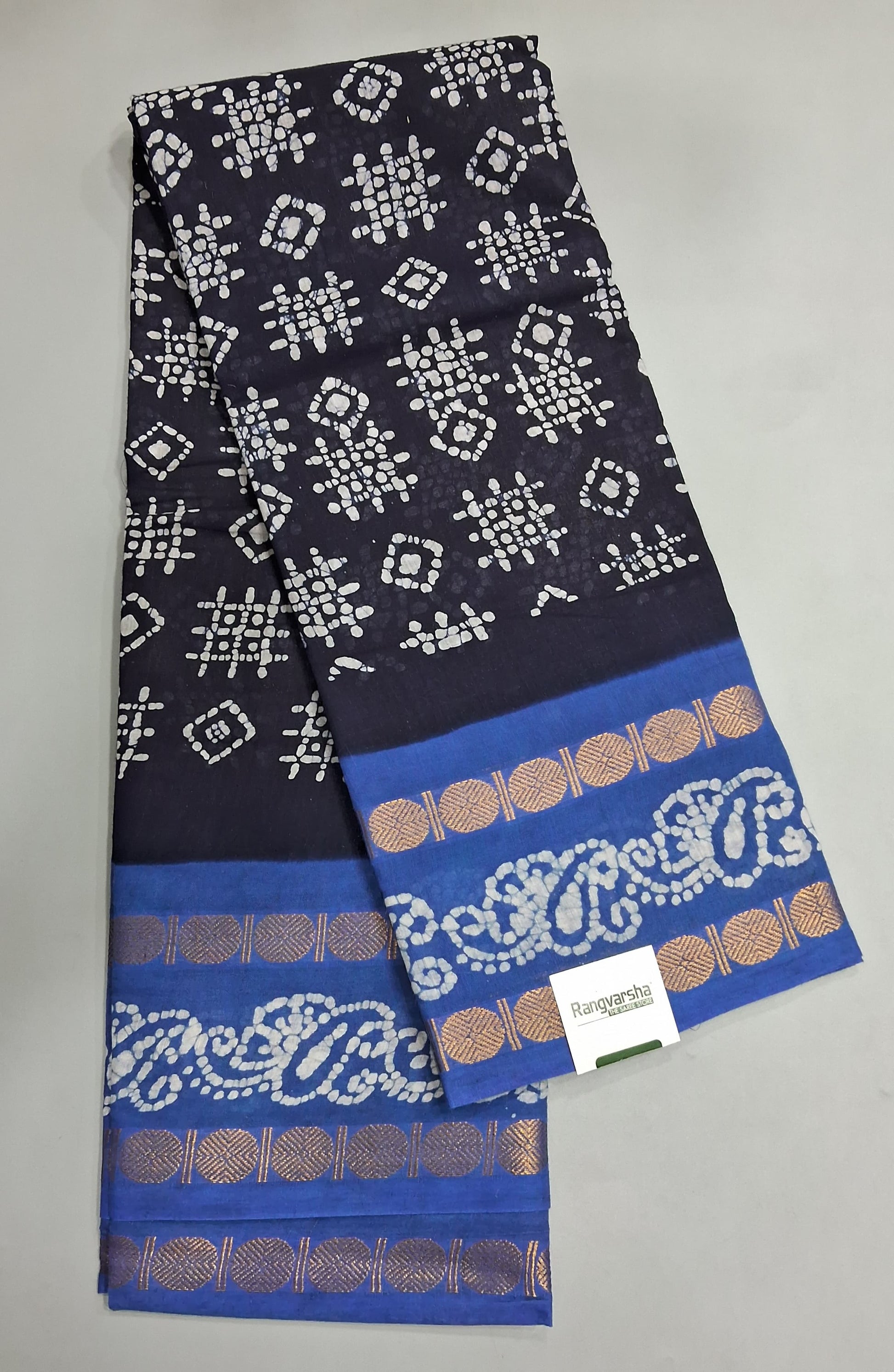 Black Sungudi Cotton Saree