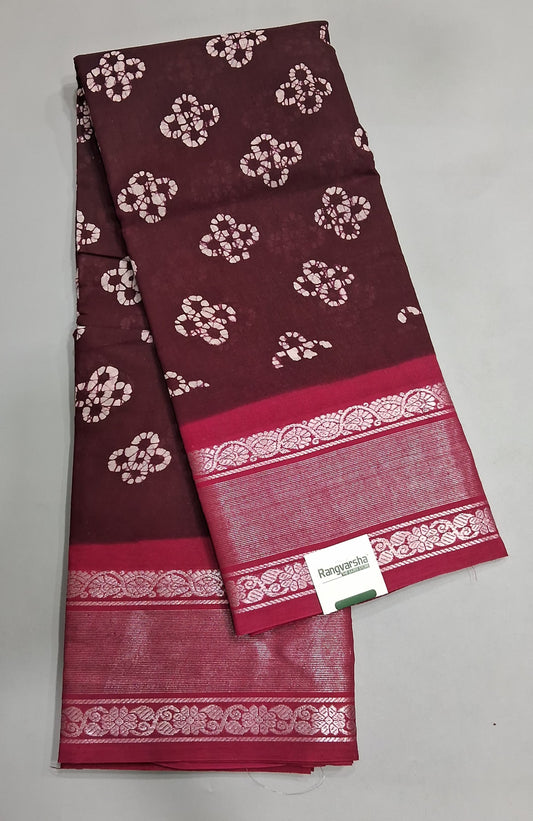 Brown Sungundi Cotton Saree