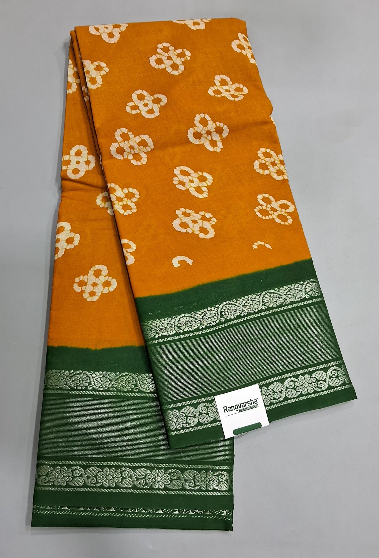 Mango Yellow Sungudi Cotton Saree