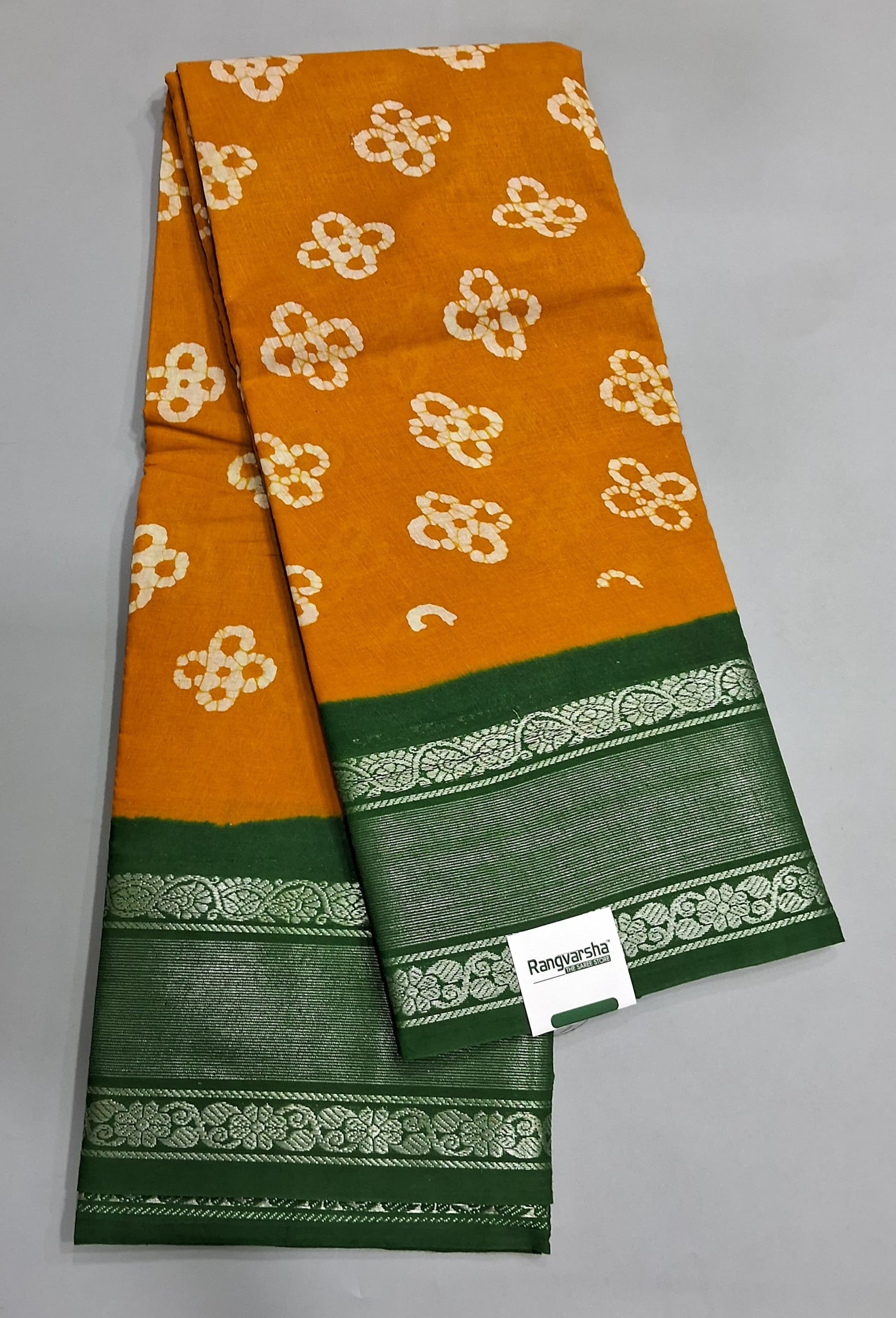 Mango Yellow Sungudi Cotton Saree
