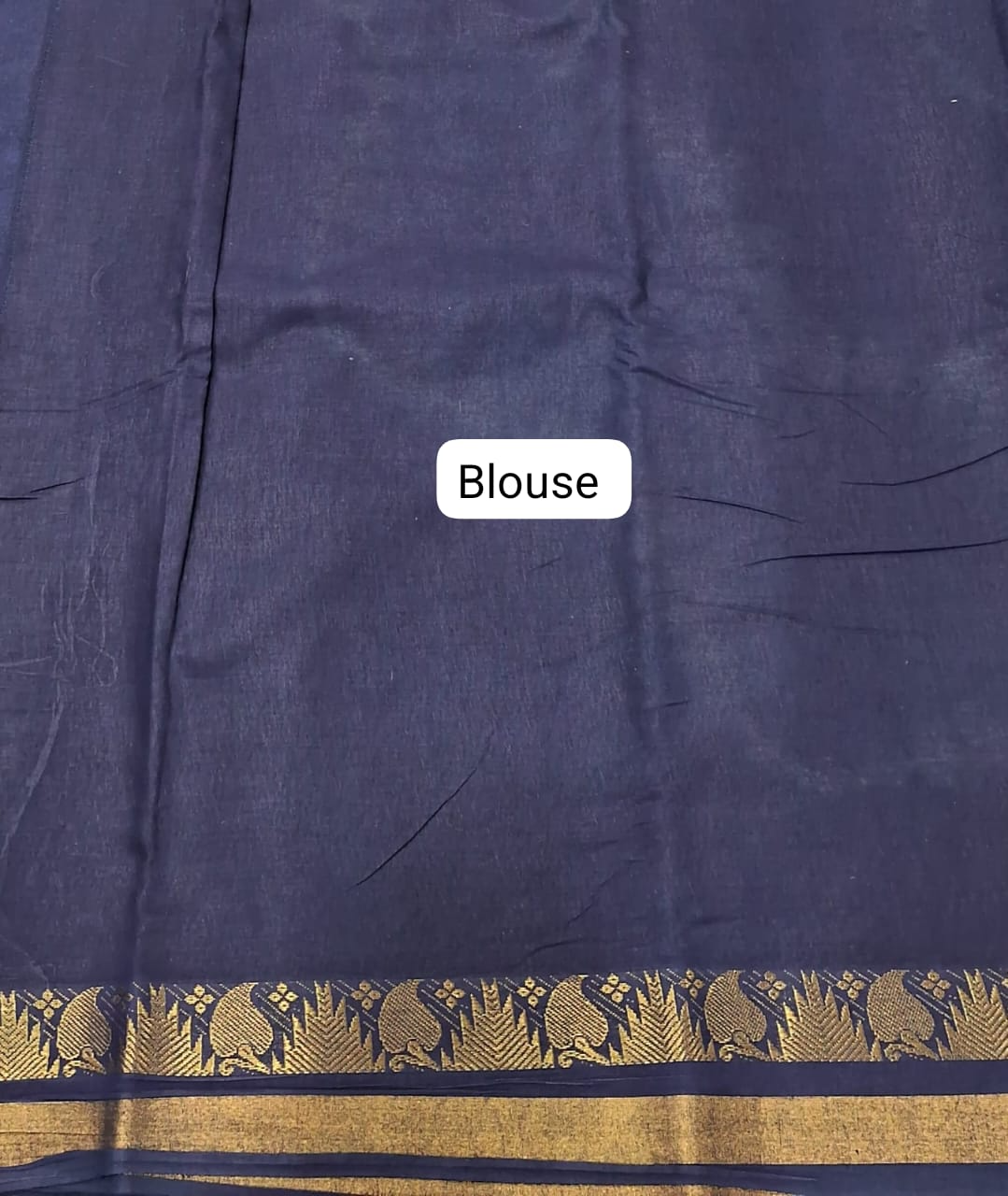 Royal Blue Sungudi Cotton Saree Blouse