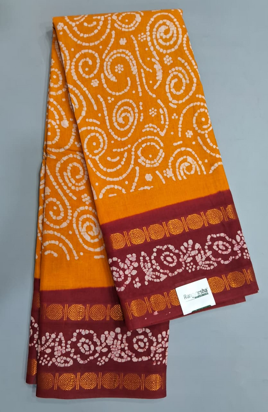 Yellow Sungudi Cotton Saree 