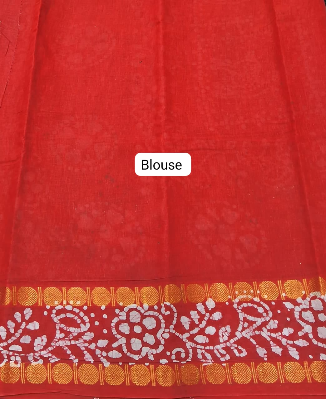 Black Sungudi Cotton Saree Blouse