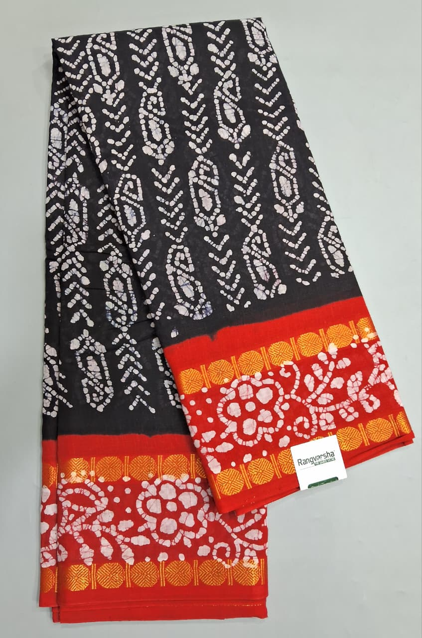 Black Sungudi Cotton Saree 