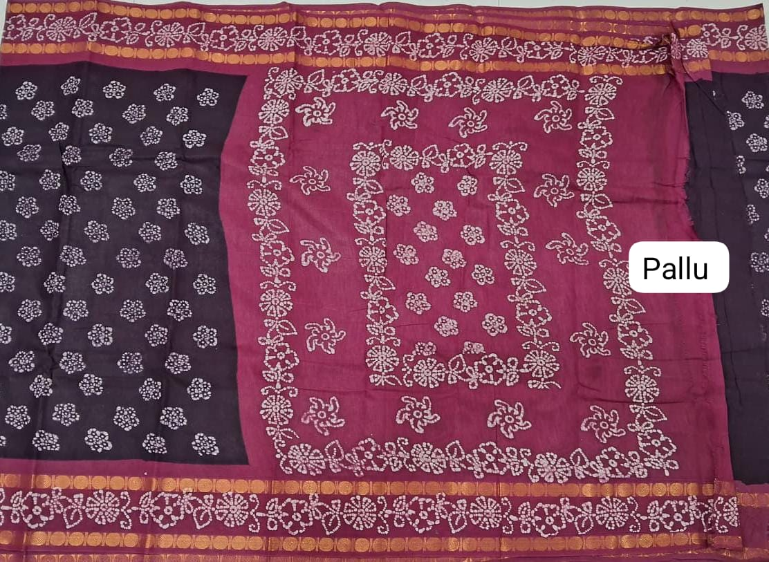 Walnut Brown Sungudi Cotton Saree Pallu