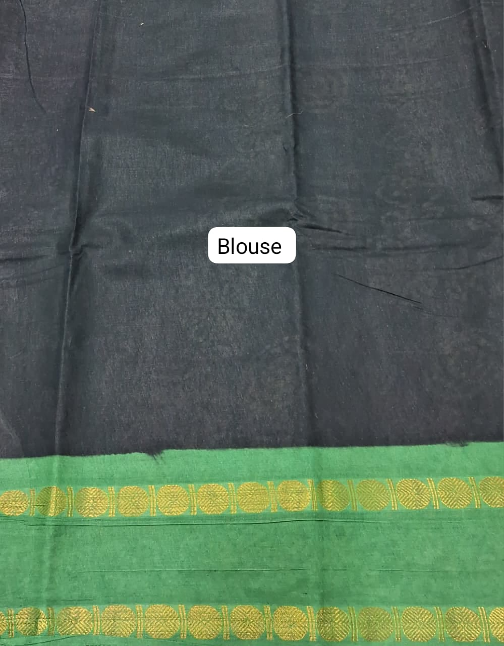 Dark Blue Sungudi Cotton Saree Blouse