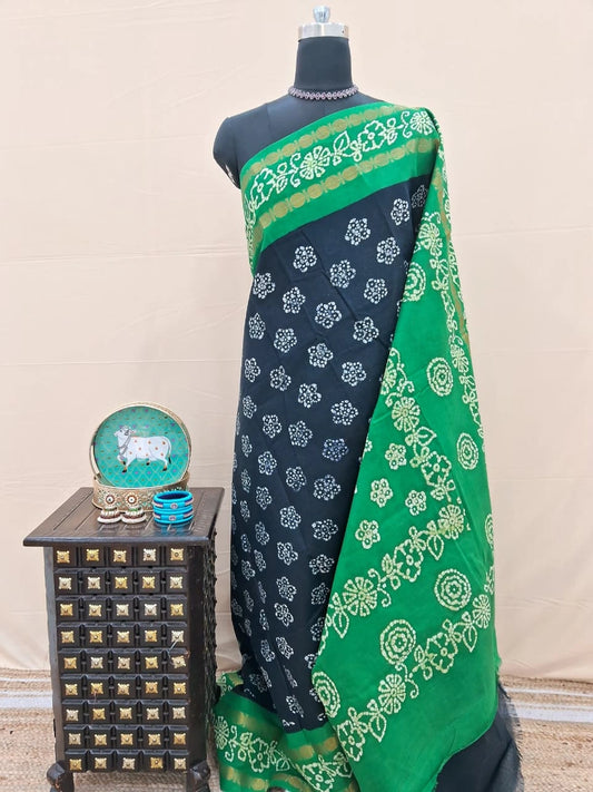 Dark Blue Sungudi Cotton Saree