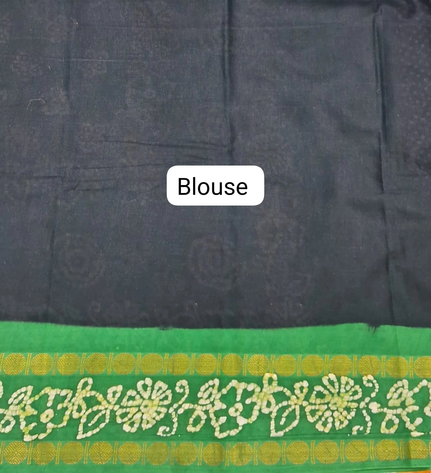 Dark Blue Sungudi Cotton Saree Blouse