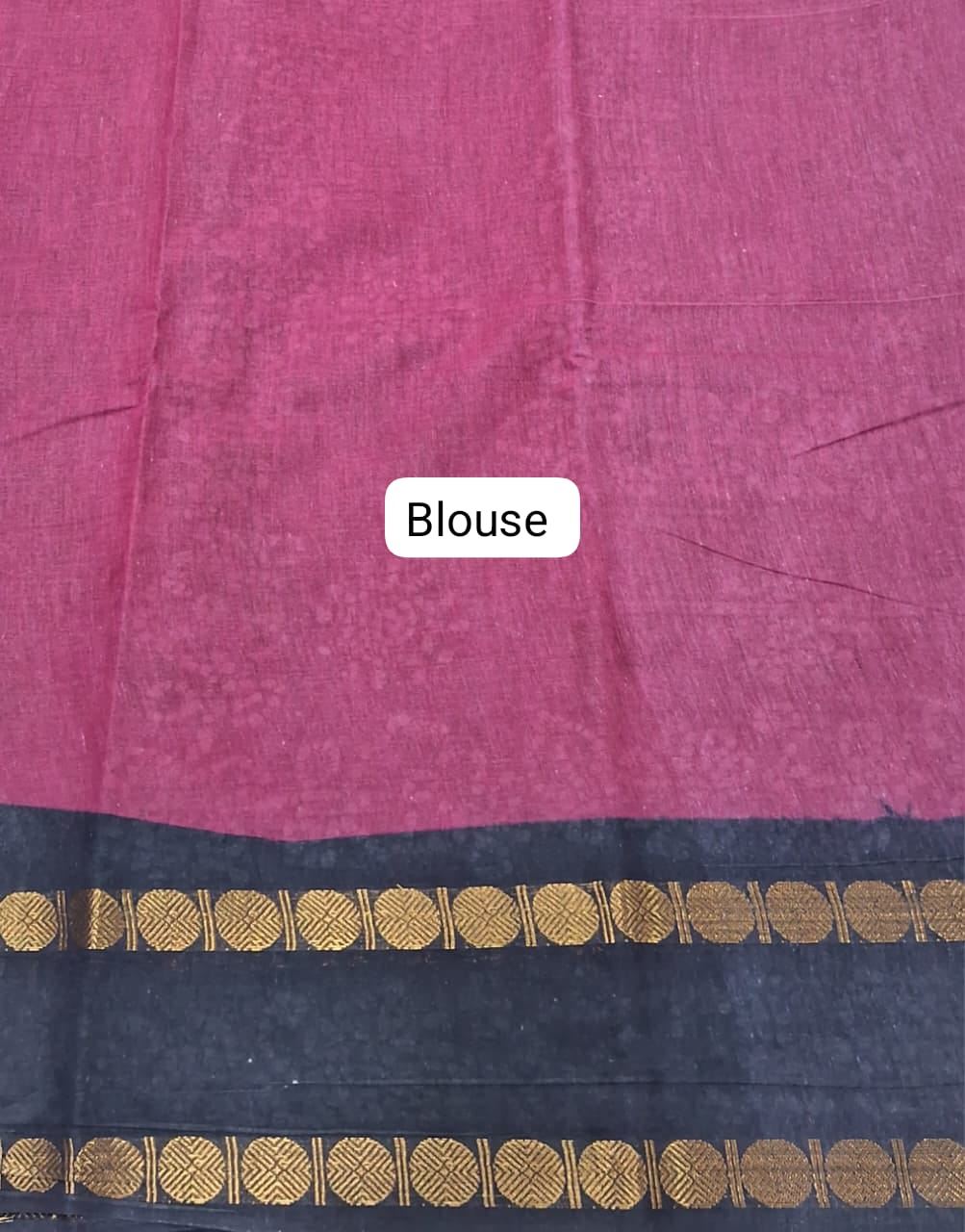 Reddish Pink Sungudi Cotton Saree Blouse