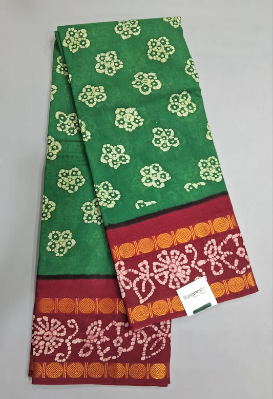 Green Sungudi Cotton Saree