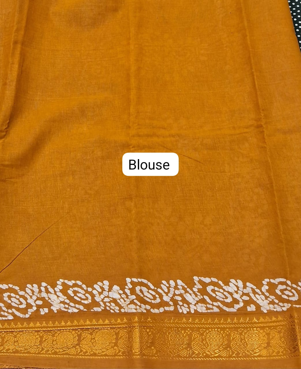 Bottle Green Sungudi Cotton Saree Blouse