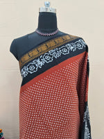 Fire Red Sungudi Cotton Saree 1