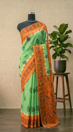 Bright Green Sungudi Cotton Saree