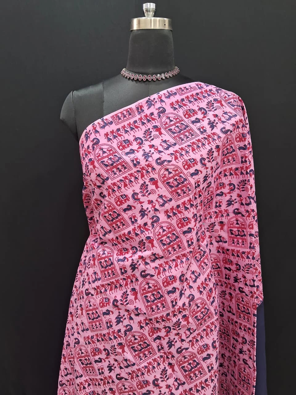 Baby Pink Sungudi Cotton Saree 1