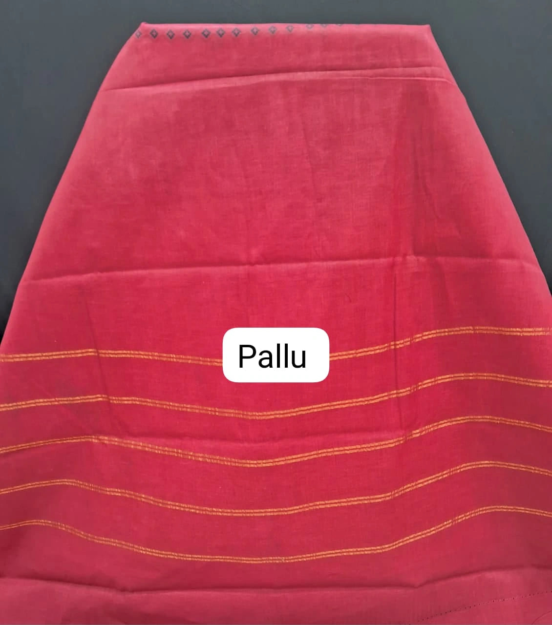 Beige Sungudi Cotton Saree Pallu