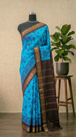 Caribbean Blue Sungudi Cotton Saree