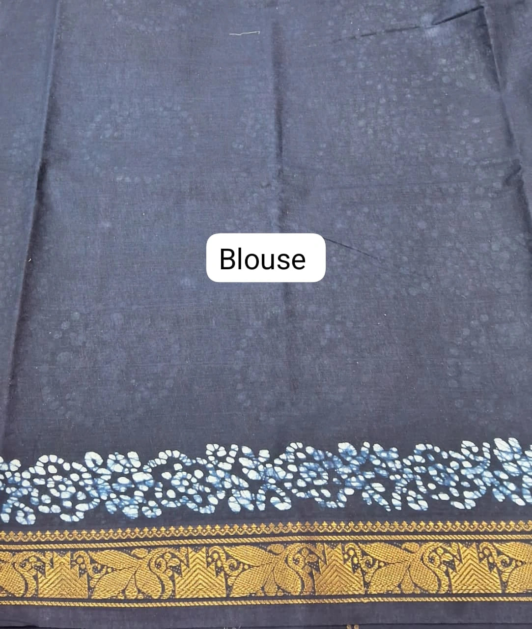 Blue Sungudi Cotton Saree blouse