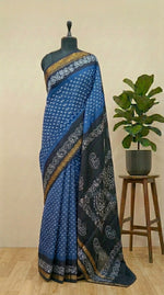 Blue Sungudi Cotton Saree