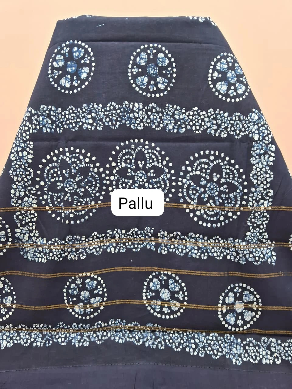 Blue Sungudi Cotton Saree pallu