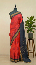 Deep Red Sungudi Cotton Saree 
