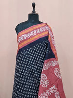 Dark Blue Sungudi cotton Saree 1