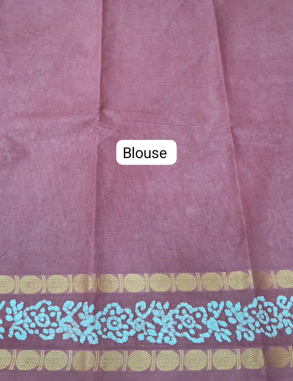 Dark Blue Sungudi cotton Saree blouse