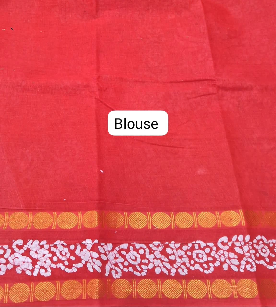 Dark Brown Sungudi cotton saree blouse