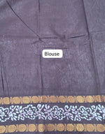 Grey Sungudi cotton saree blouse