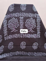 Grey Sungudi cotton saree pallu
