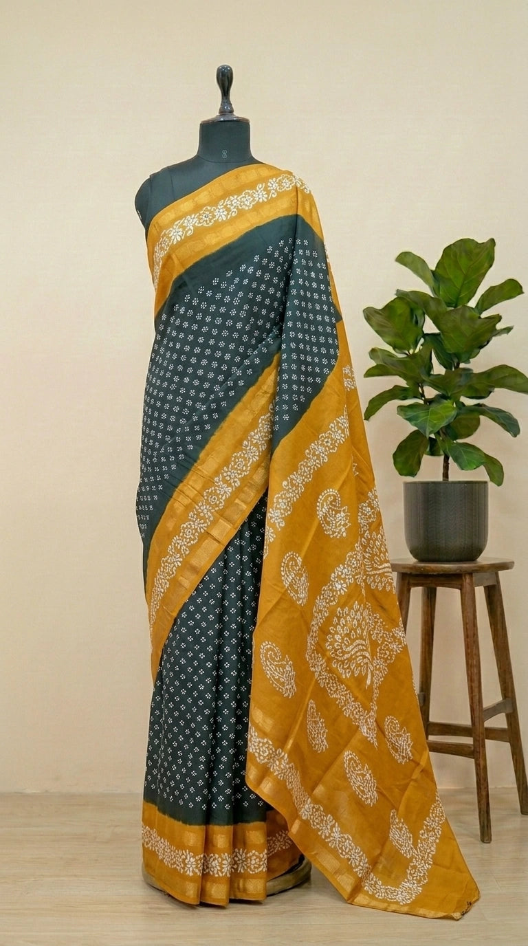 Deep Blue Sungudi cotton saree 