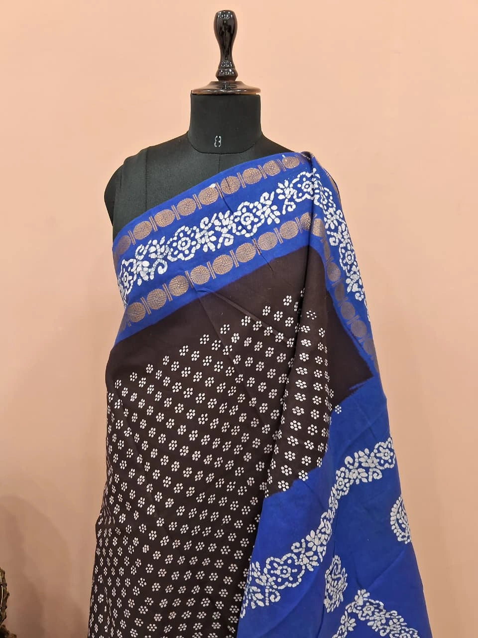 Chocolate Brown Sungudi cotton saree 1