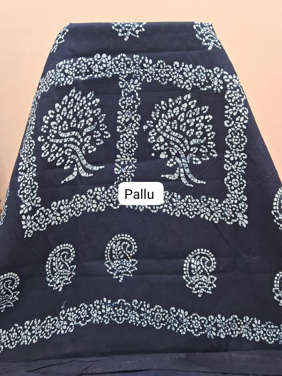 Caribbean Blue Sungudi cotton Saree pallu