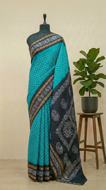 Marine Blue Sungudi cotton saree 