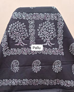 Marine Blue Sungudi cotton saree pallu