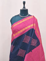 Ink black Sungudi cotton saree 1