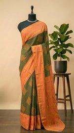 Mehendi green Sungudi cotton saree