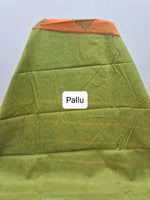 Tangerine Sungudi cotton saree Pallu