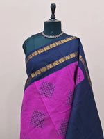 Magenta Sungudi cotton saree 1