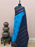 Sky blue Sungudi cotton saree 