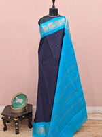 Deep Blue Sungudi Cotton Saree 