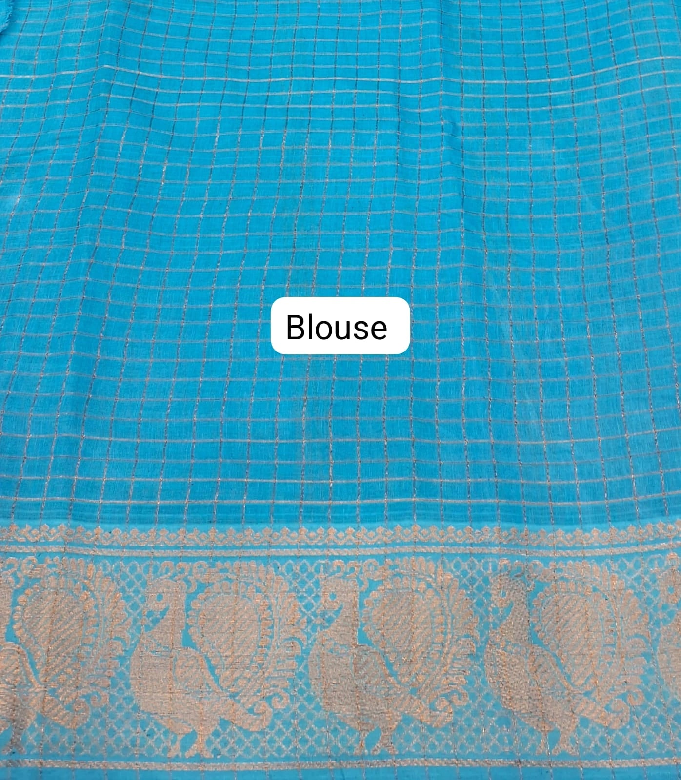 Deep Blue Sungudi Cotton Saree  Bouse